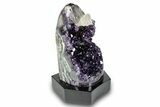 Sparkly Amethyst & Calcite Cluster With Wood Base - Uruguay #275620-2